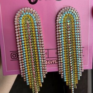 Vibrant Multicolor Crystal Drop Earrings- 1 of 1’s